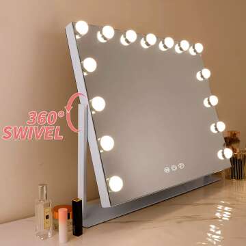 FENCHILIN Lighted Vanity Mirror with LED Bulbs