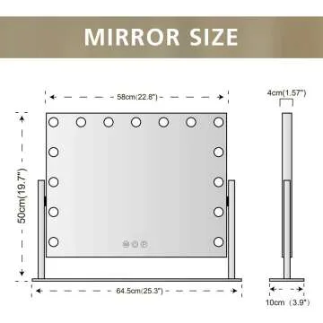 FENCHILIN Lighted Vanity Mirror with LED Bulbs