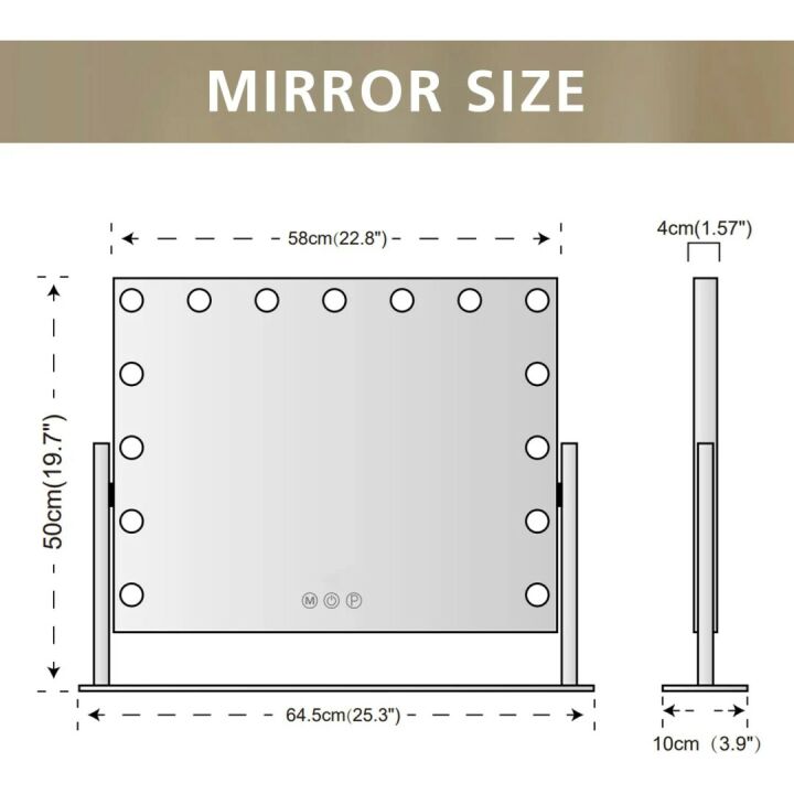 FENCHILIN Lighted Vanity Mirror with LED Bulbs