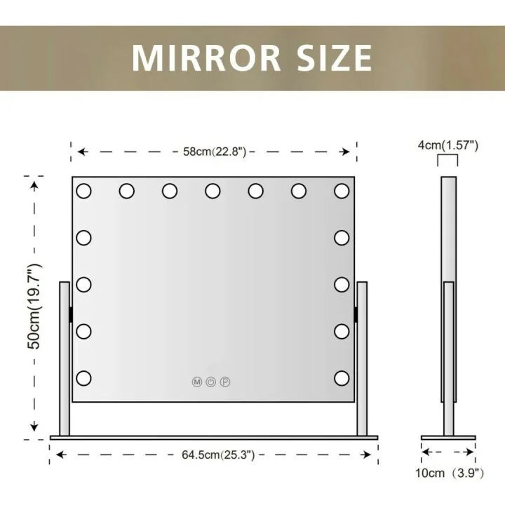 FENCHILIN Lighted Vanity Mirror with LED Bulbs