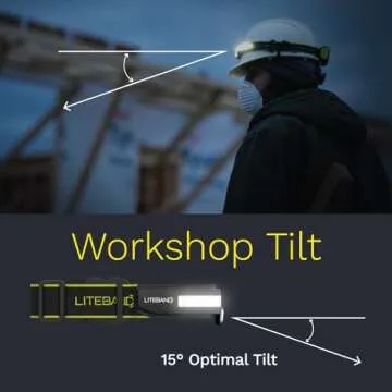 Liteband PRO 1500 Lumens LED Headlamp, Rechargeable Battery Powered, Super Bright Tactical Head Lamp Flashlight Hard Hat Light, Mechanic Lamps, Camping, Running, Best Rated For Adults Forehead, Camo