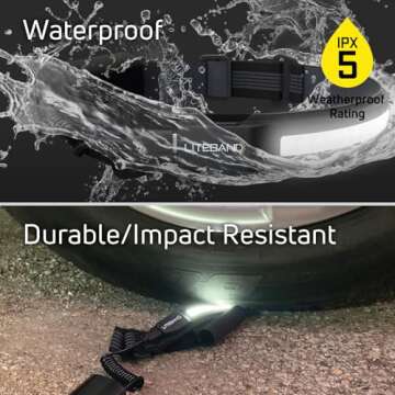 Liteband PRO 1500 Lumens LED Headlamp, Rechargeable Battery Powered, Super Bright Tactical Head Lamp Flashlight Hard Hat Light, Mechanic Lamps, Camping, Running, Best Rated For Adults Forehead, Camo