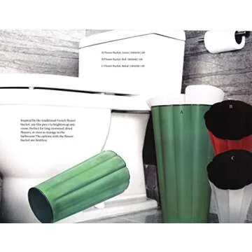 BrandWave French Flower Bucket - Classic Green Metal Vase