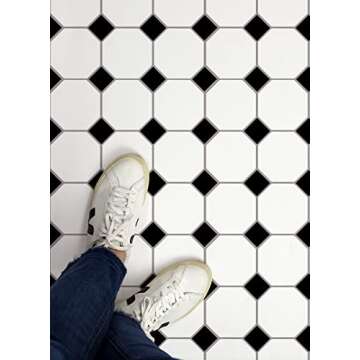 FloorPops Hudson Peel & Stick Floor Tiles, Black