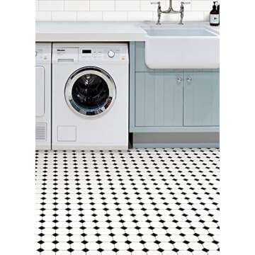 FloorPops Hudson Peel & Stick Floor Tiles, Black