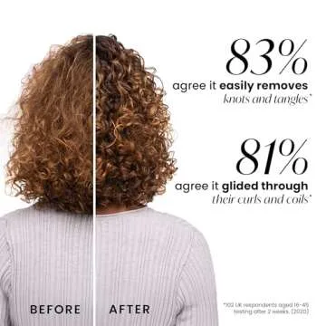 Tangle Teezer Ultimate Detangler Naturally Curly Hair Brush, Dry & Wet Hairbrush, Reduces Frizz & Breakage, for 3C to 4C Curly Hair Types, Purple Passion