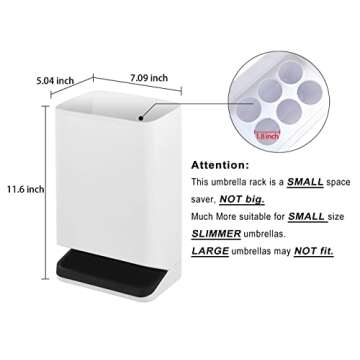GeLive Small Umbrella Stand Rack Entryway Freestanding Umbrella Holder with Drip Tray, Space Saving ...