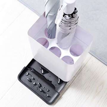 GeLive Small Umbrella Stand Rack Entryway Freestanding Umbrella Holder with Drip Tray, Space Saving Organizer, Home Office Decor, Stored 6 Umbrellas