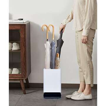 GeLive Small Umbrella Stand Rack Entryway Freestanding Umbrella Holder with Drip Tray, Space Saving Organizer, Home Office Decor, Stored 6 Umbrellas