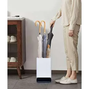 GeLive Small Space-Saving Umbrella Stand with Drip Tray