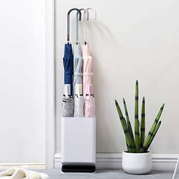 GeLive Small Umbrella Stand Rack Entryway Freestanding Umbrella Holder with Drip Tray, Space Saving Organizer, Home Office Decor, Stored 6 Umbrellas