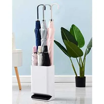 GeLive Small Space-Saving Umbrella Stand with Drip Tray