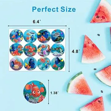 120pcs Nemo Stickers, Dory Party Favors Supplies for Under The Sea Birthday Decorations Decor