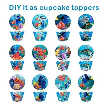120pcs Nemo Stickers, Dory Party Favors Supplies for Under The Sea Birthday Decorations Decor