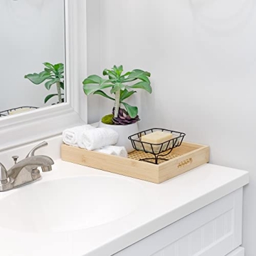 Stylish AuldHome Rattan Breakfast Trays Set of 2