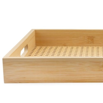 Stylish AuldHome Rattan Breakfast Trays Set of 2