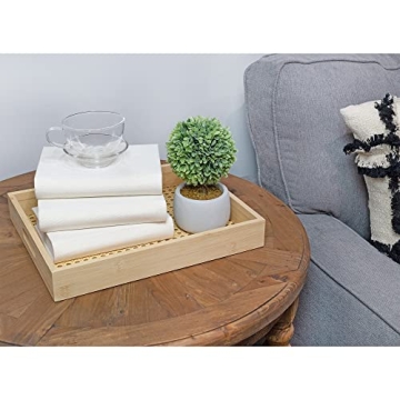 Stylish AuldHome Rattan Breakfast Trays Set of 2