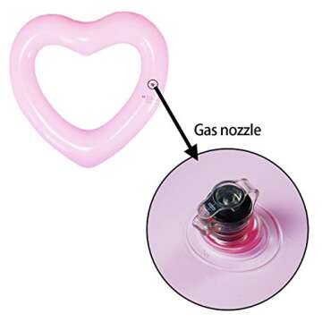 GUCABE Inflatable Swim Rings, Heart Shaped Swimming Pool Float Loungers Tube, Water Fun Beach Party Toys for Kids, Adults (Pink)
