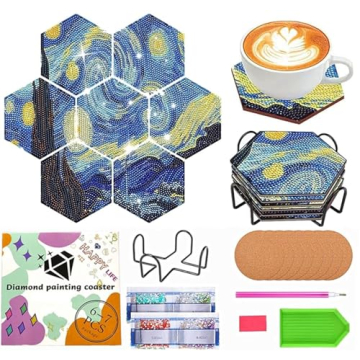 Diamond Painting Coaster Kits Starry Night - 7 PCS