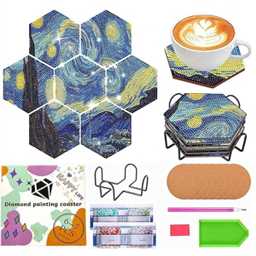 Diamond Painting Coaster Kits Starry Night - 7 PCS