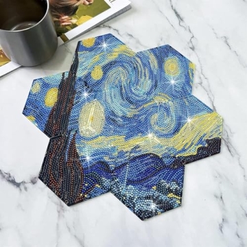 Diamond Painting Coaster Kits Starry Night - 7 PCS