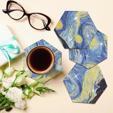 Diamond Painting Coaster Kits Starry Night - 7 PCS