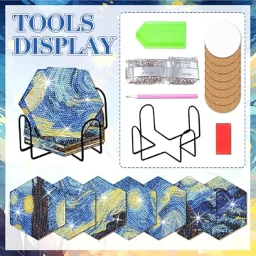 Diamond Painting Coaster Kits Starry Night - 7 PCS