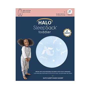 HALO Sleepsack Toddler Sleeping Bag, 100% Cotton Wearable Blanket, TOG 0.5