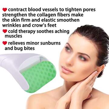 DBlosp Ice Roller -2 Ice Rollers Set Face Body Massage Stainless Steel Wheel/ABS Wheel Prevent Wrinkles Anti Aging for Face & Eye Wrinkle Puffiness,Migraine,Pain Relief and Minor Injury