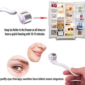 DBlosp Ice Roller -2 Ice Rollers Set Face Body Massage Stainless Steel Wheel/ABS Wheel Prevent Wrinkles Anti Aging for Face & Eye Wrinkle Puffiness,Migraine,Pain Relief and Minor Injury