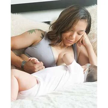 Kindred Bravely Extra Soft Organic Cotton Busty Wireless Nursing Sleep Bra | Maternity Bra for E, F, G Cup (Grey, Medium-Busty)