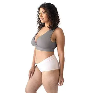 Kindred Bravely Extra Soft Organic Cotton Busty Wireless Nursing Sleep Bra | Maternity Bra for E, F, G Cup (Grey, Medium-Busty)