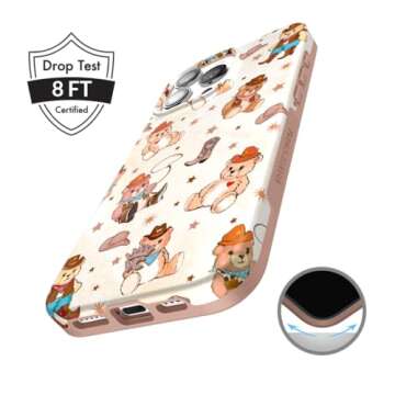Stylish 10ft Drop Tested Cowboy Teddy Bear Case for iPhone 16 Pro