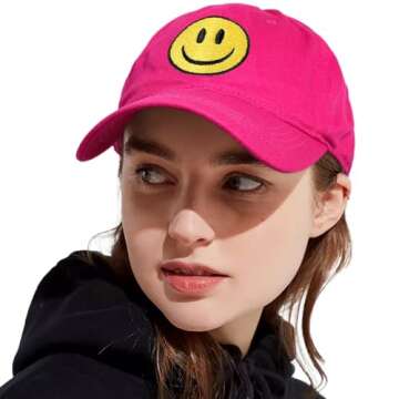 SONMONY Smiley Face Trucker Hat Adjustable Dad Hat for Men Women Baseball Caps Cute Unstructured Smi...