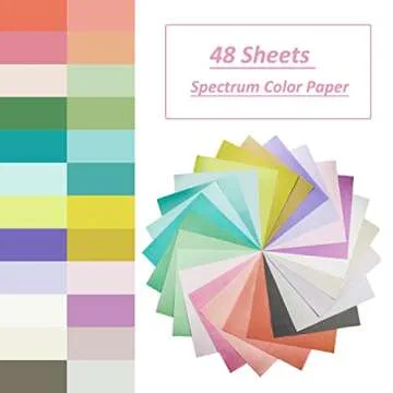 Livholic 48 Sheets Pastel Color Scrapbook Paper 12x12 Inch 24 Assorted Colored Card stock 120 gsm 32 lb Rainbow Paper for Cardmaking, Assorted Color Shading Projects,Origami,Classroom Crafts