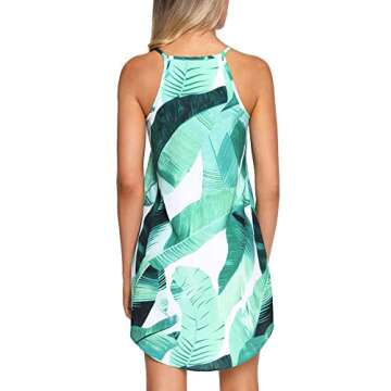 Asvivid Womens Halter Floral Summer Dresses for Women Beach Casual Flower Sleeveless Shift Dress Hol...