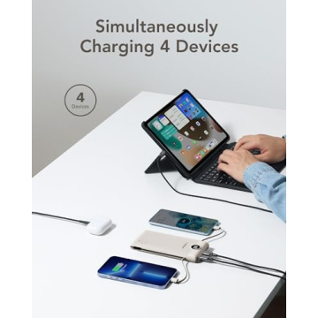 VEGER 10000mAh Portable Charger with Built-in Cables