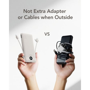 VEGER 10000mAh Portable Charger with Built-in Cables
