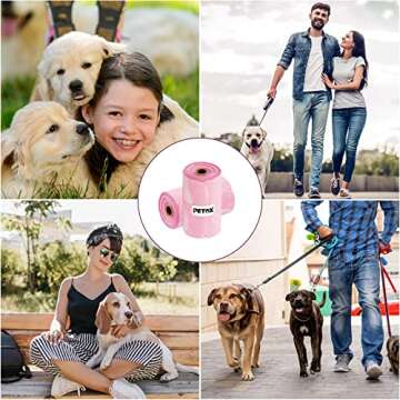 PETOX Dog Poop Bags Rolls for Puppy Outdoor Walking and Travel, Unscented, Thick Plastic and Leak-Proof Pets Poop Bags Refills, Large 9 x 13 Inches, 150 Count (10 Pink Refill Rolls, 15 Per Roll)
