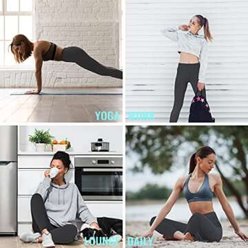 Yoga Pants for Women - Yoga Pants for Women - Leggings for Women, High Waisted Yoga Pants Leggings with Pockets Grey