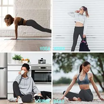 Yoga Pants for Women - Yoga Pants for Women - Leggings for Women, High Waisted Yoga Pants Leggings with Pockets Grey