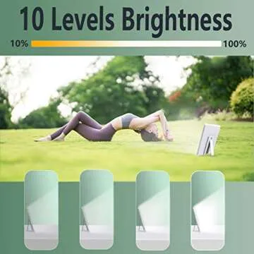 Easysleep Lamp 10000 Lux LED Energy Therapy White Warm Light with 7 Timer and 10 Adjustable Brightness and with Memory Function and 2 Flexible Placement. (White)