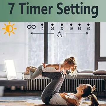 Easysleep Lamp 10000 Lux LED Energy Therapy White Warm Light with 7 Timer and 10 Adjustable Brightness and with Memory Function and 2 Flexible Placement. (White)