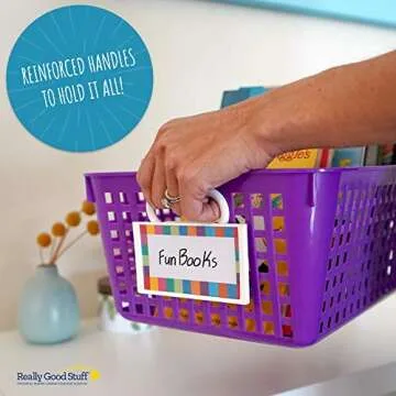 Really Good Stuff Colorful Multi-Purpose Storage Baskets