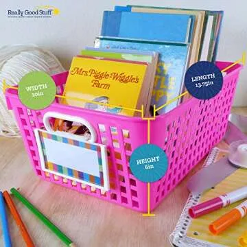 Really Good Stuff Colorful Multi-Purpose Storage Baskets