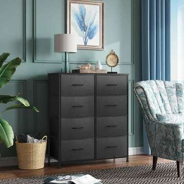 WLIVE Fabric Dresser with 8 Storage Drawers