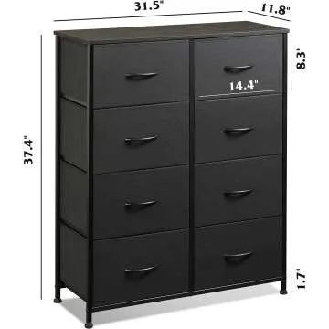 WLIVE Fabric Dresser with 8 Storage Drawers