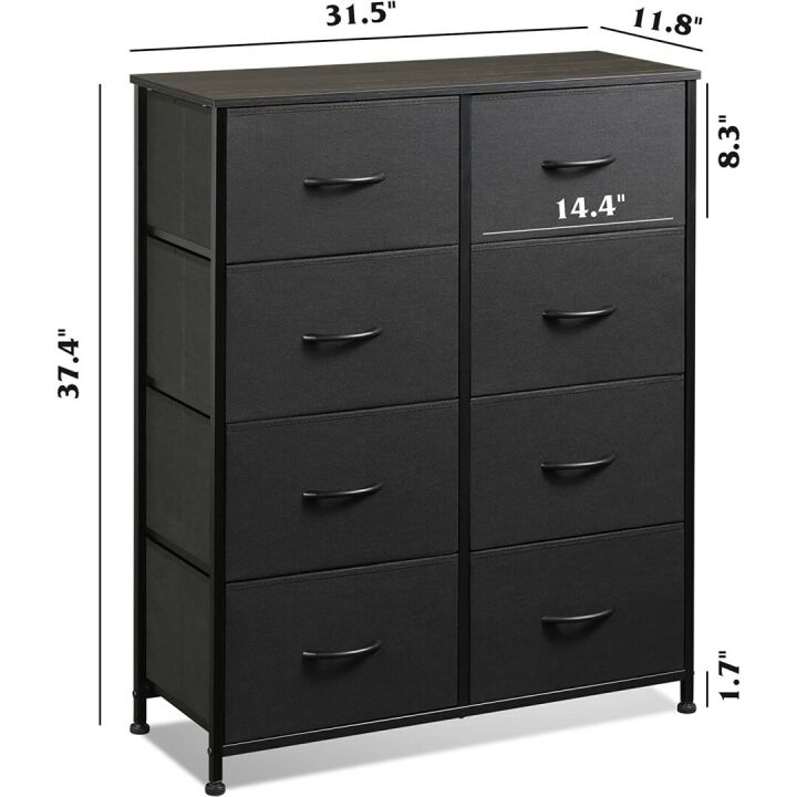 WLIVE Fabric Dresser with 8 Storage Drawers