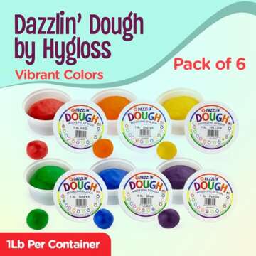 Hygloss Play Modeling Dough - 6lb. Unscented, Safe & Non-Toxic Arts & Crafts 6 Assorted Colors