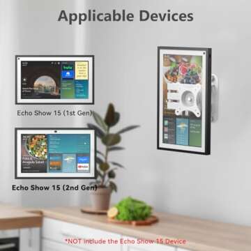 Laivli Wall Mount for Echo Show 15 (1st, 2nd Gen), and Monitors 13"-27", with 15 Inch Extension Arm, Full Motion Adjustable - Easy to Rotate, Swivel, Tilt and Fold, Echo Show 15 Wall Mounting Bracket